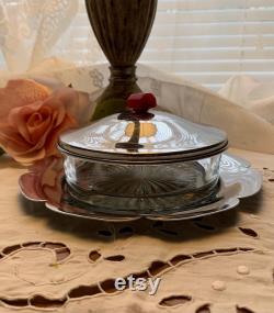 Cut Glass Dish with Tray