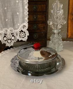 Cut Glass Dish with Tray