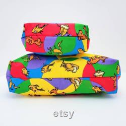 DR.SEUSS, Toiletry Bag with Matching Pouch, College Essentials, Reusable and Washable Novelty Print Bags, Seussical Universe Print