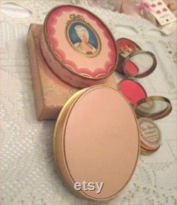 Deco to Retro Richard HUDNUT 1930s-1950s Powder Box Lot Vintage Vanity DuBarry Three Flowers Powder and Rouge Compact Set Tiny Deco Tins