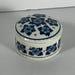 Delfts Jasmyn Holland Porcelain Flow Blue Powder Jar Dresser Box