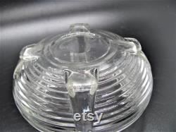 Depression Era Glass Vanity Jar or Powder Jar with Lid