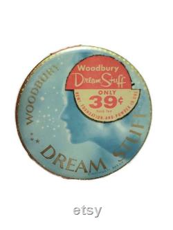 Dream Stuff WOODBURY Face Powder Box Dreamy Blue Art Deco Celestial Stars Powder Box 40s Beauty Vanity Cosmetics Makeup Collector Gift RARE