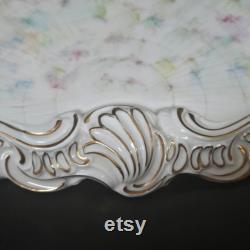 Dresden Porcelain Victorian Dresser Tray Hand Painted Fine German Porcelain