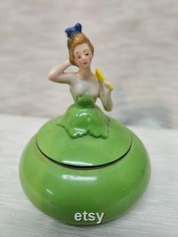 Dresser Doll Powder Dish, Made in Bavaria, 4 diameter x 4.5 tall, Perfect Condition