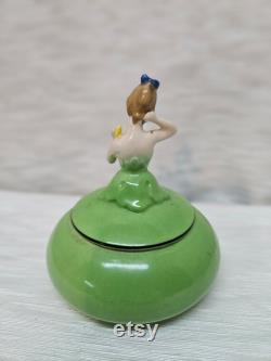 Dresser Doll Powder Dish, Made in Bavaria, 4 diameter x 4.5 tall, Perfect Condition