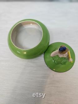 Dresser Doll Powder Dish, Made in Bavaria, 4 diameter x 4.5 tall, Perfect Condition