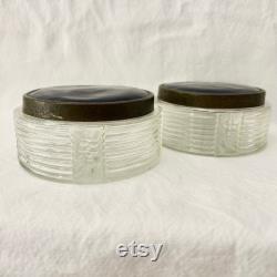 Dresser Vanity Powder Jar with Blue Lid