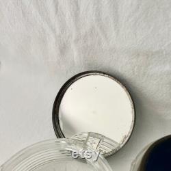 Dresser Vanity Powder Jar with Blue Lid