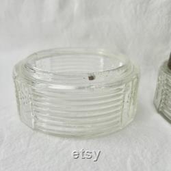 Dresser Vanity Powder Jar with Blue Lid