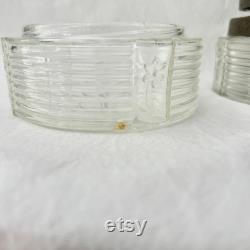 Dresser Vanity Powder Jar with Blue Lid