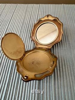 Early 20 th. Century USSR Soviet Women's Silver 875 Compact Powder Box Shell Mirror Signed 92 gr