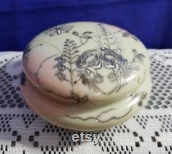 Early Japanese Porcelain Hand-Painted Powder Dresser Jar Repaired