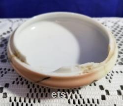 Early Japanese Porcelain Hand-Painted Powder Dresser Jar Repaired