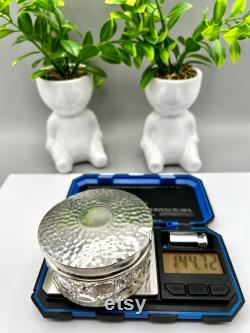 Edwardian 1905 Large Solid Silver Vanity Jar with Puff AM Blanckensee 144g