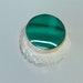 Edwardian Malachite and cut glass vanity jar with mirror c 1900, semi precious lucky stone