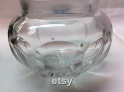 Elegant Cut Crystal Vanity Jar with Sterling Silver Lid inscribed R , C. 1909 J. Wagner and Son, New York, N.Y, USA