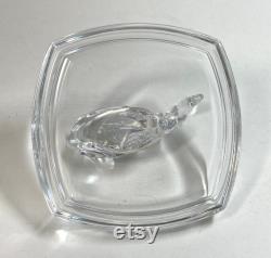 Elegant Vintage Powder or Trinket Box with a Glass Swan