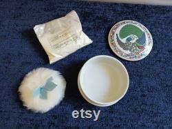 Elizabeth Arden Byzantium Powder Jar with Puff and Blue Grass Powder Never Used