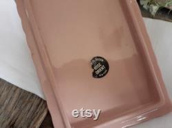 Elizabeth Arden Dresser Box Rose Orient , White Feather on Dusty Rose Pink Porcelain Box Mid Century Crownford China Dresser Box, Vanity
