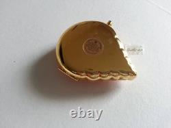 Estee Lauder Coral Shell Powder Compact withAustrian Crystals in Orig Gift Boxes