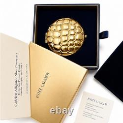 Estee Lauder Golden Alligator Slim Compact Pressed Powder New In Box Mint