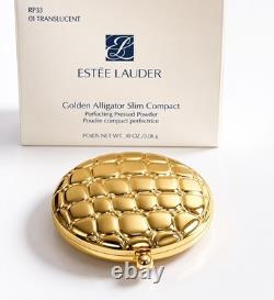 Estee Lauder Golden Alligator Slim Compact Pressed Powder New In Box Mint