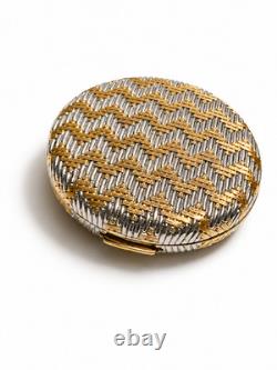 Estee Lauder Golden Weave Powder Compact Mint Original Blue Velvet Box