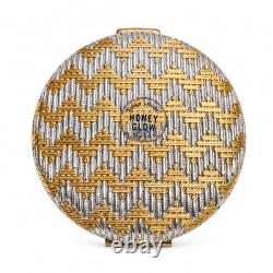 Estee Lauder Golden Weave Powder Compact Mint Original Blue Velvet Box