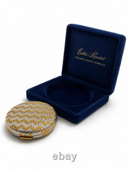 Estee Lauder Golden Weave Powder Compact Mint Original Blue Velvet Box