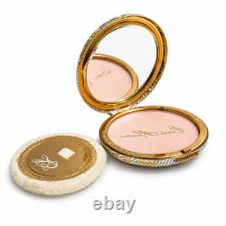 Estee Lauder Golden Weave Powder Compact Mint Original Blue Velvet Box