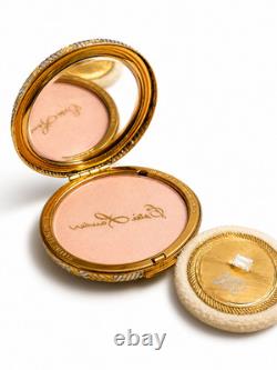 Estee Lauder Golden Weave Powder Compact Mint Original Blue Velvet Box