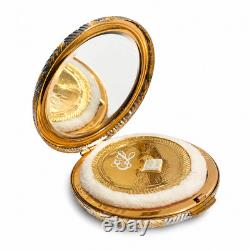 Estee Lauder Golden Weave Powder Compact Mint Original Blue Velvet Box