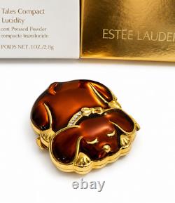 Estee Lauder Happy Tales Puppy Lucidity Powder Compact Enamel Crystal MIB Mint