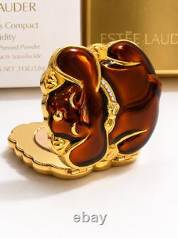 Estee Lauder Happy Tales Puppy Lucidity Powder Compact Enamel Crystal MIB Mint