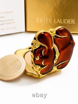 Estee Lauder Happy Tales Puppy Lucidity Powder Compact Enamel Crystal MIB Mint