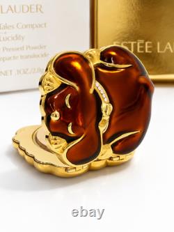Estee Lauder Happy Tales Puppy Lucidity Powder Compact Enamel Crystal MIB Mint