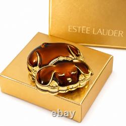 Estee Lauder Happy Tales Puppy Lucidity Powder Compact Enamel Crystal MIB Mint