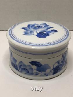 Estee Lauder Indigo Flower Collection Ceramic Powder Box