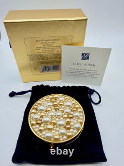 Estee Lauder Sea of Pearls Re-Nutriv Powder Compact Box Pouch Full
