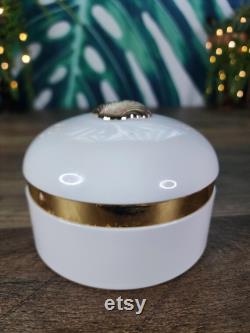 Estee Lauder White Linen Powder Box (BOX ONLY), White and Gold Sea Shell Design Powder Box, Vintage Estee Lauder Perfumed Body Powder Box