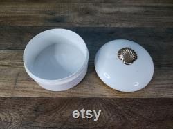 Estee Lauder White Linen Powder Box (BOX ONLY), White and Gold Sea Shell Design Powder Box, Vintage Estee Lauder Perfumed Body Powder Box