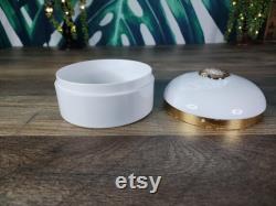 Estee Lauder White Linen Powder Box (BOX ONLY), White and Gold Sea Shell Design Powder Box, Vintage Estee Lauder Perfumed Body Powder Box