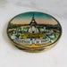 Étui à poudre ancien compact des années 1950, boîte miroir de maquillage, accessoire fran ais souvenir Paris Tour Eiffel
