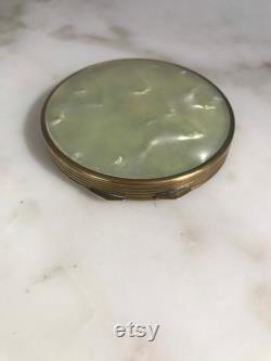 Étui à poudre ancien compact des années 1950, boîte miroir de maquillage, accessoire fran ais souvenir Paris Tour Eiffel