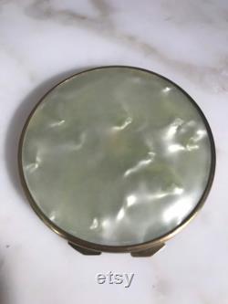 Étui à poudre ancien compact des années 1950, boîte miroir de maquillage, accessoire fran ais souvenir Paris Tour Eiffel