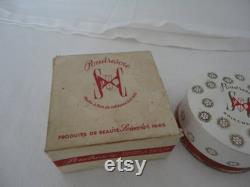 Extremely Rare Vintage Face Powder PoudreSoie by Laboratoires BMG Poudresoie (Cosmetics) Paris 1940's Full Unsealed Container in Box