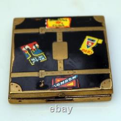 Extremely rare antique novelty suitcase enamel Compact Powder Box C. Early 20thC