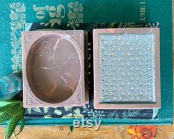 FREE SHIPPING-Vintage Merle Norman Marbled Pink Powder Box-3 Part Storage Vanity Box-Glam Decor-Bohemian-Stash Box-Gift Box-Nostalgia