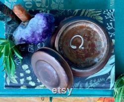 FREE SHIPPING-Vintage Unique Copper Footed Powder Box-Vanity Decor and Storage-Victorian-Wicca-Spiritual Altar Decor-Bohemian-Eclectic Decor